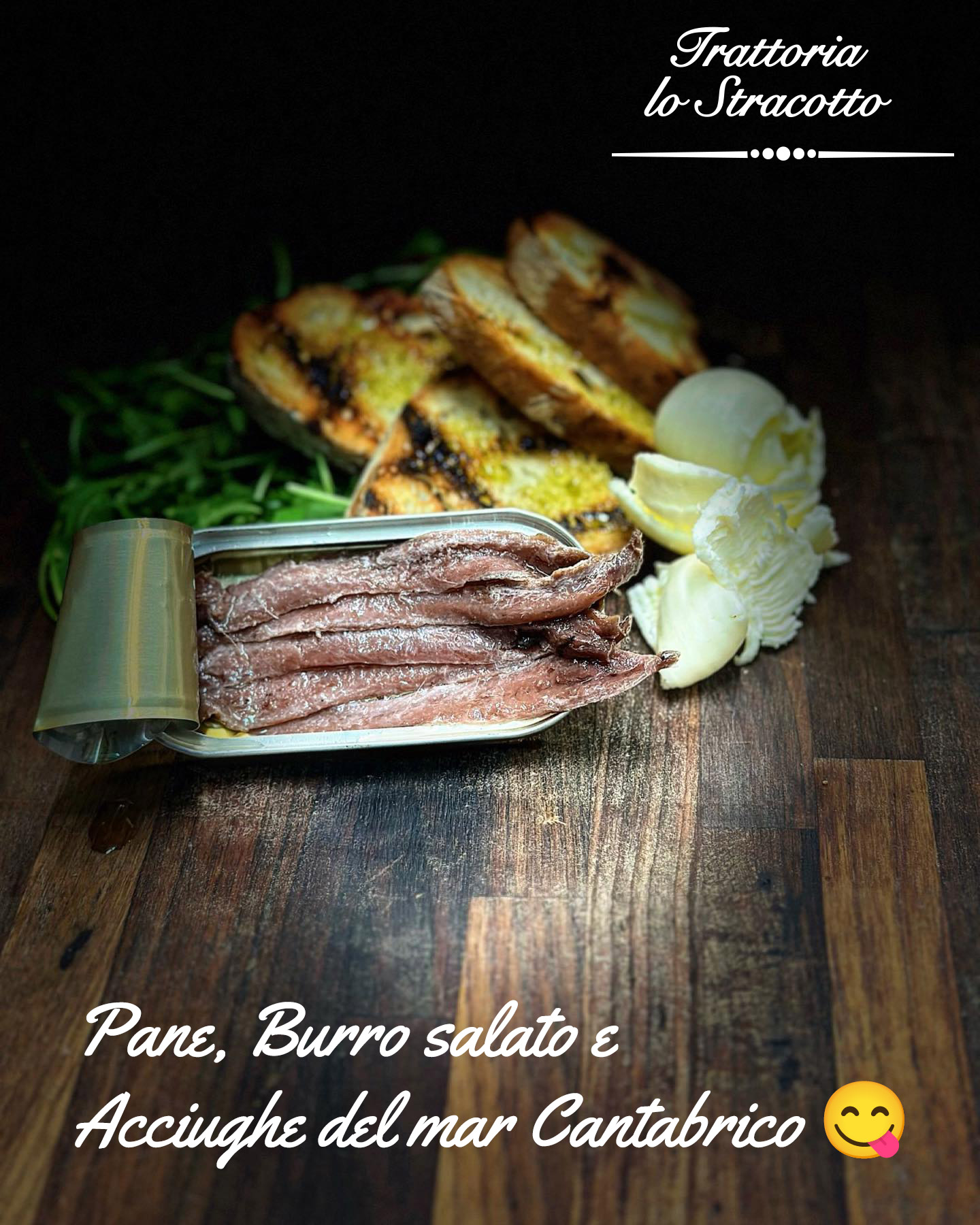 pane burro acciughe mar cantabrico stracotto